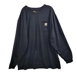 Carhartt Men's Black Long Sleeve Pocket T Shirt Size 3XLT 110724-0963